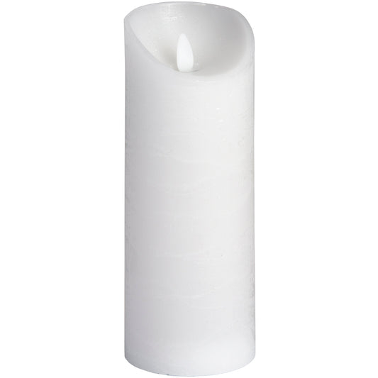 White LED Pillar Candle with Flickering Flame & Melted Effect 20x7.5cm – Click Style