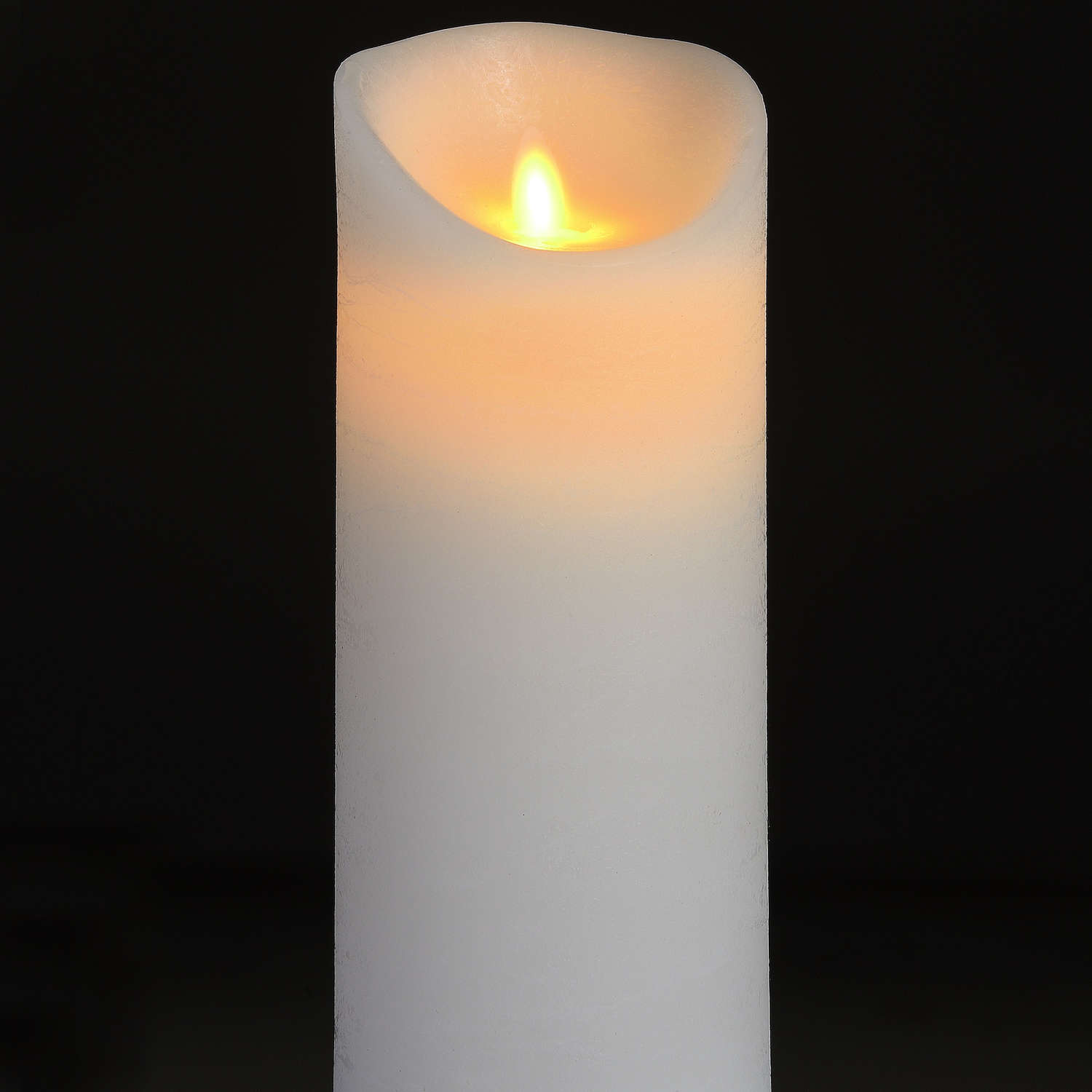 White LED Pillar Candle with Flickering Flame & Melted Effect 23x9cm – Click Style