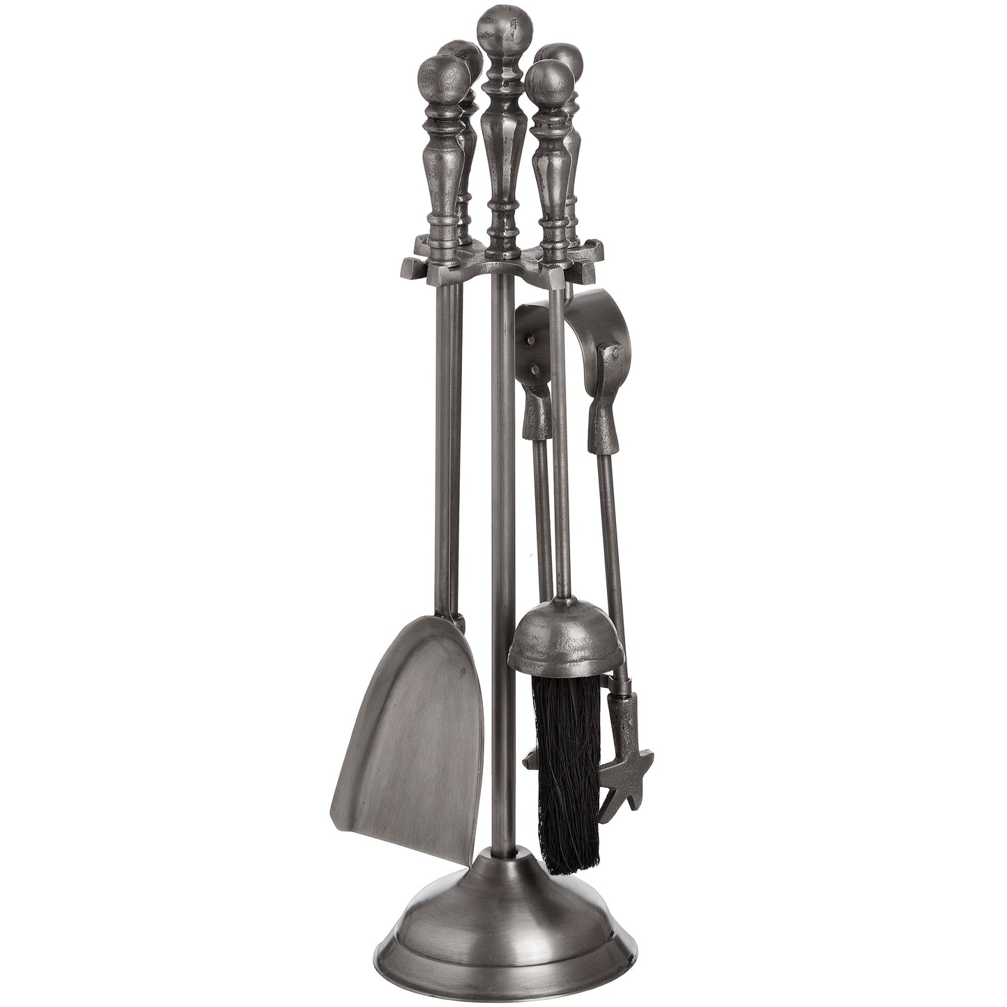 Traditional-Style Pewter Fireside Companion Set