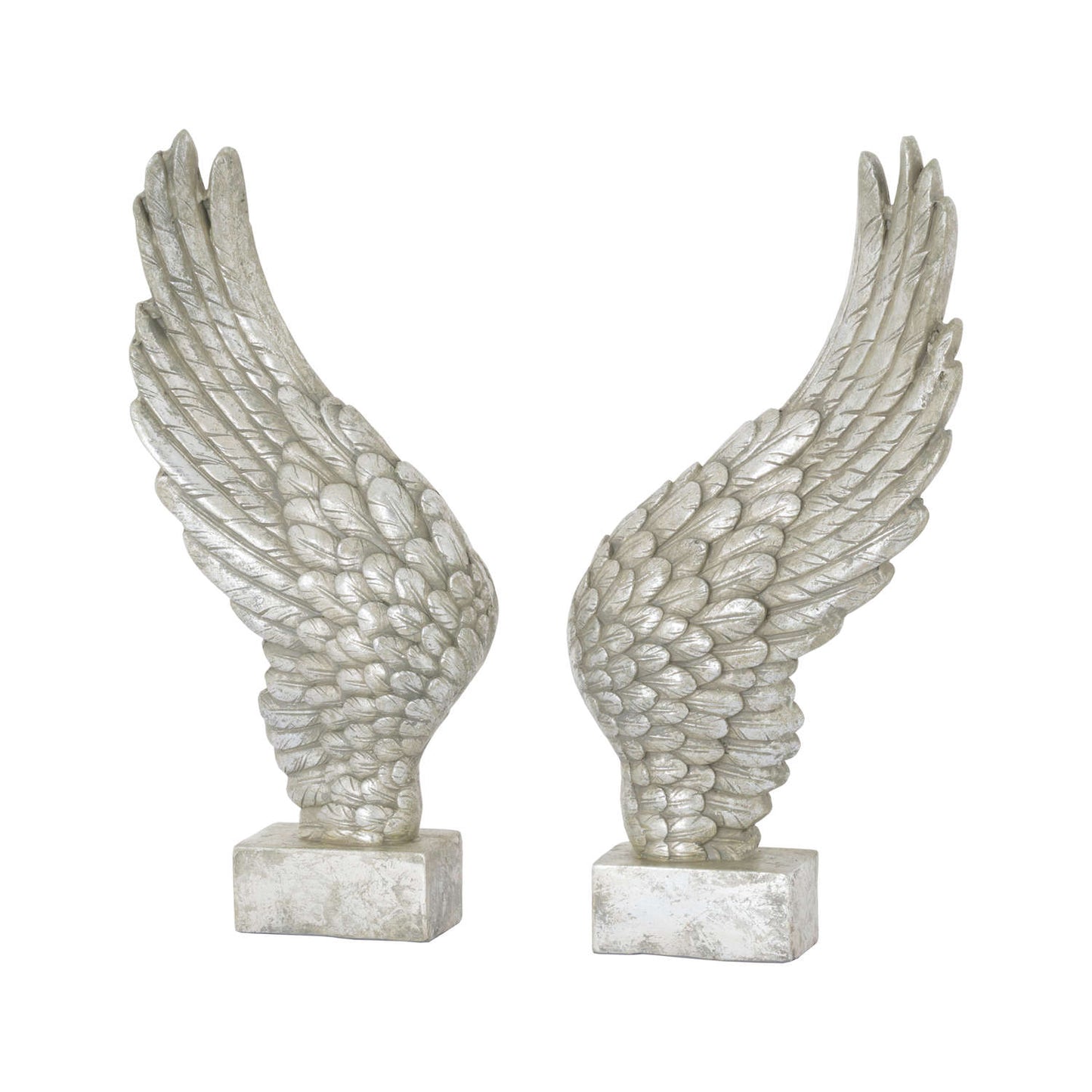 Antique Silver Angel Wings Ornament 49.5cm