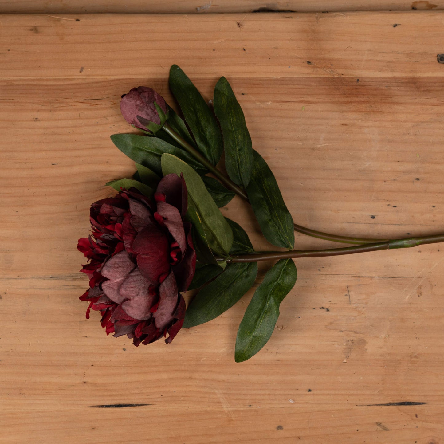 Artificial Burgundy Peony Rose Stem