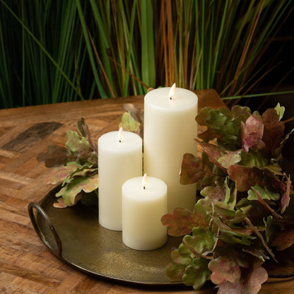 Cream LED Pillar Candle with Flickering Flame 10x7.5cm – Click Style