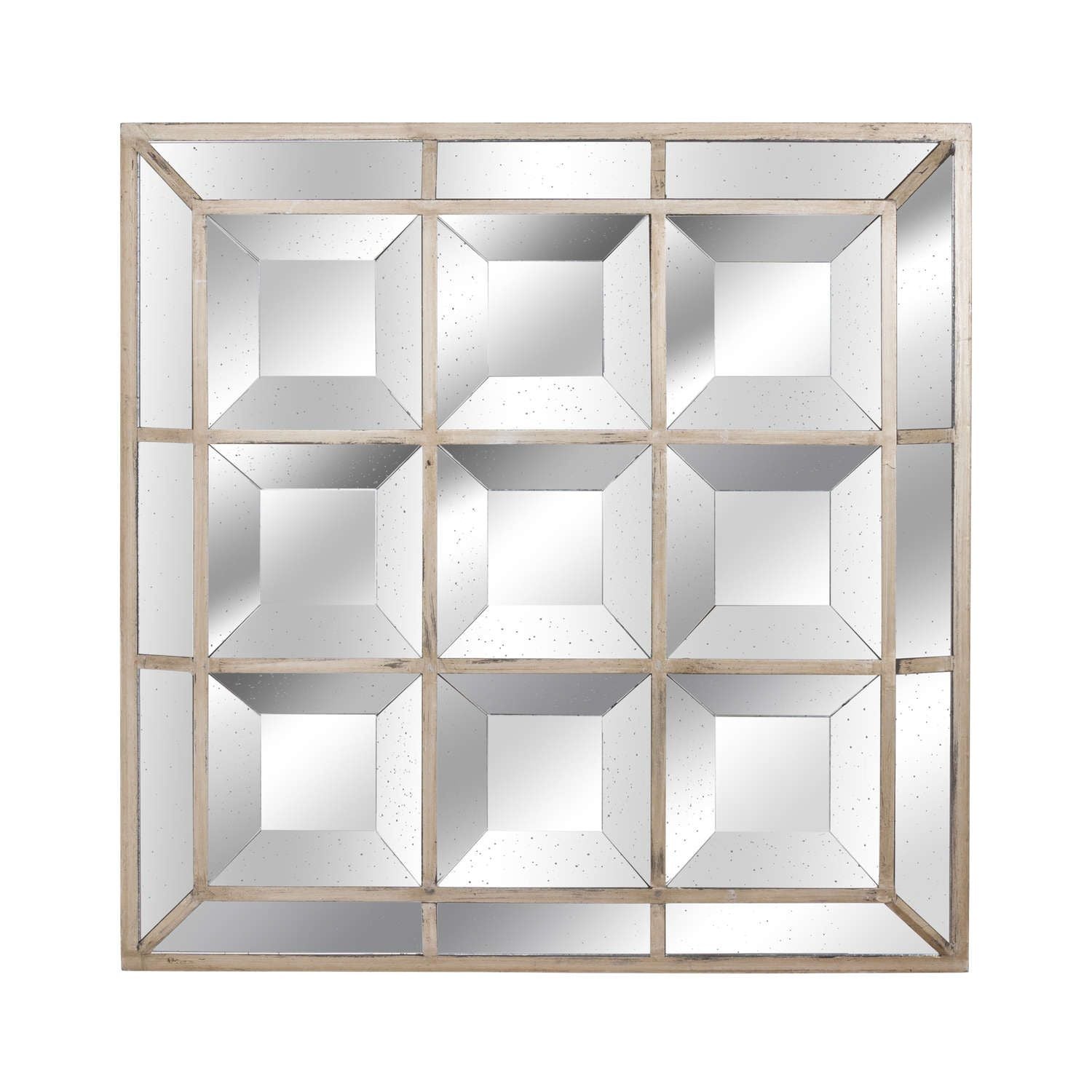 Square bevelled wall mirror