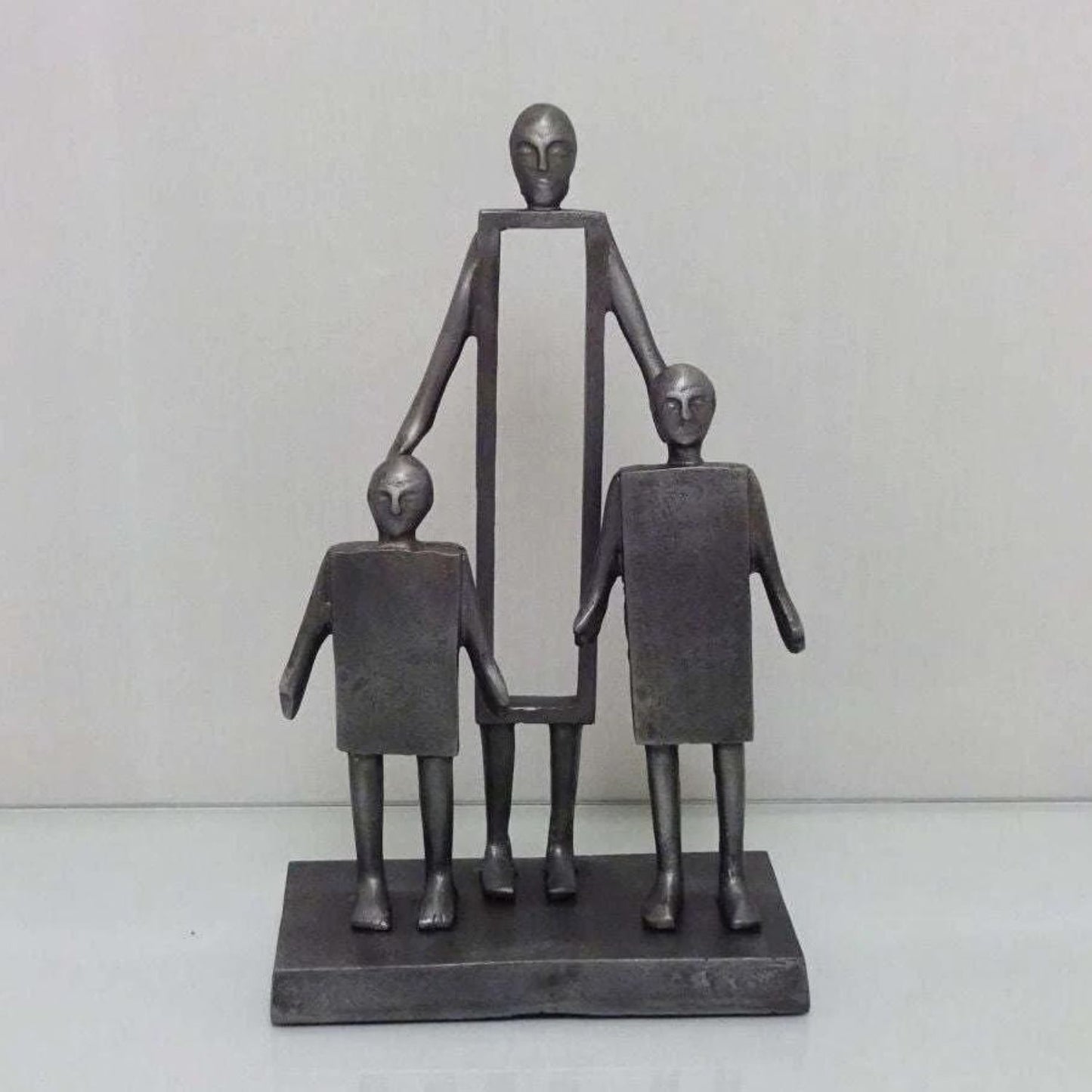 Family sculputure ornament in grey