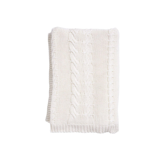 White Cable Knit Throw 130x170