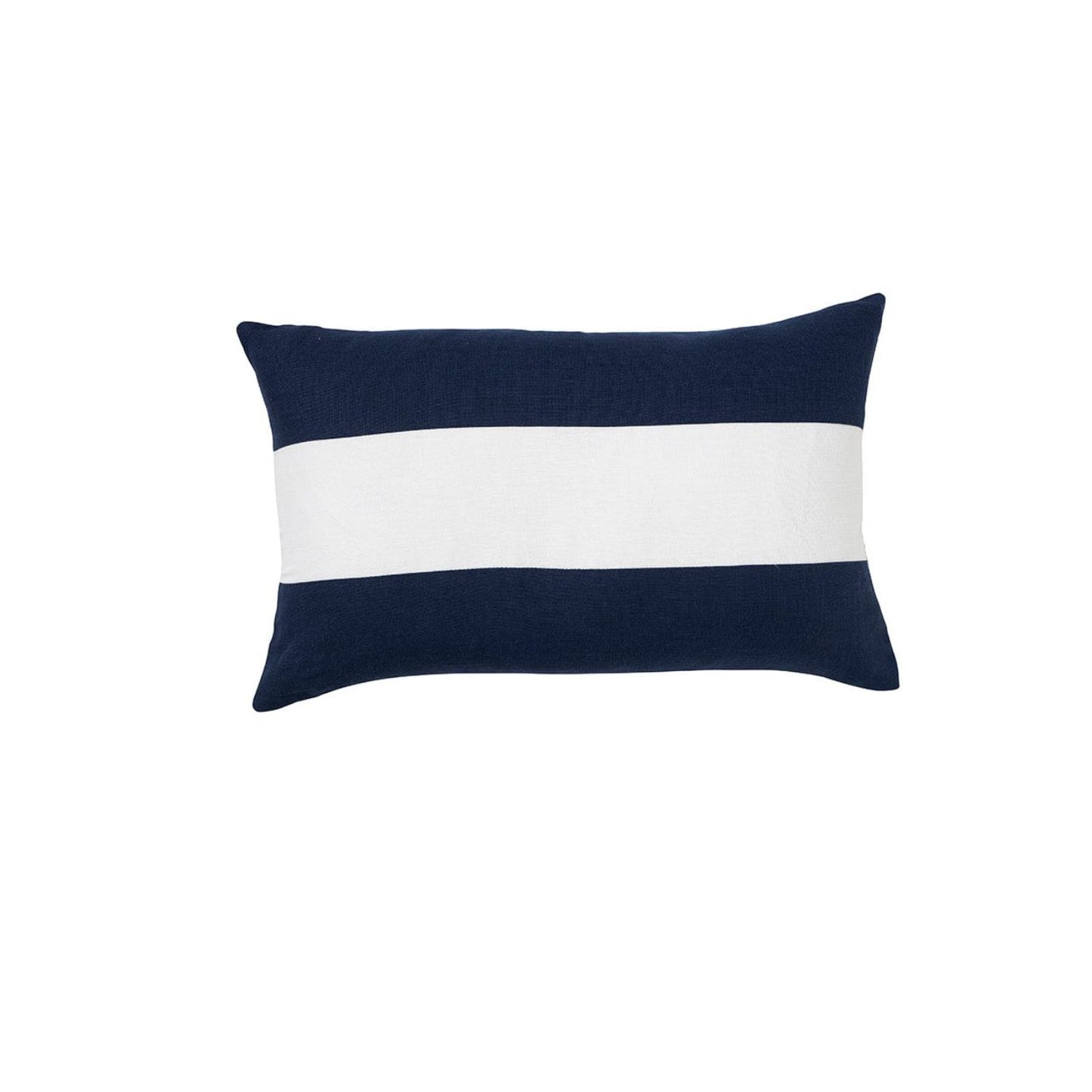 Navy & White Striped Linen Cushion 30x50