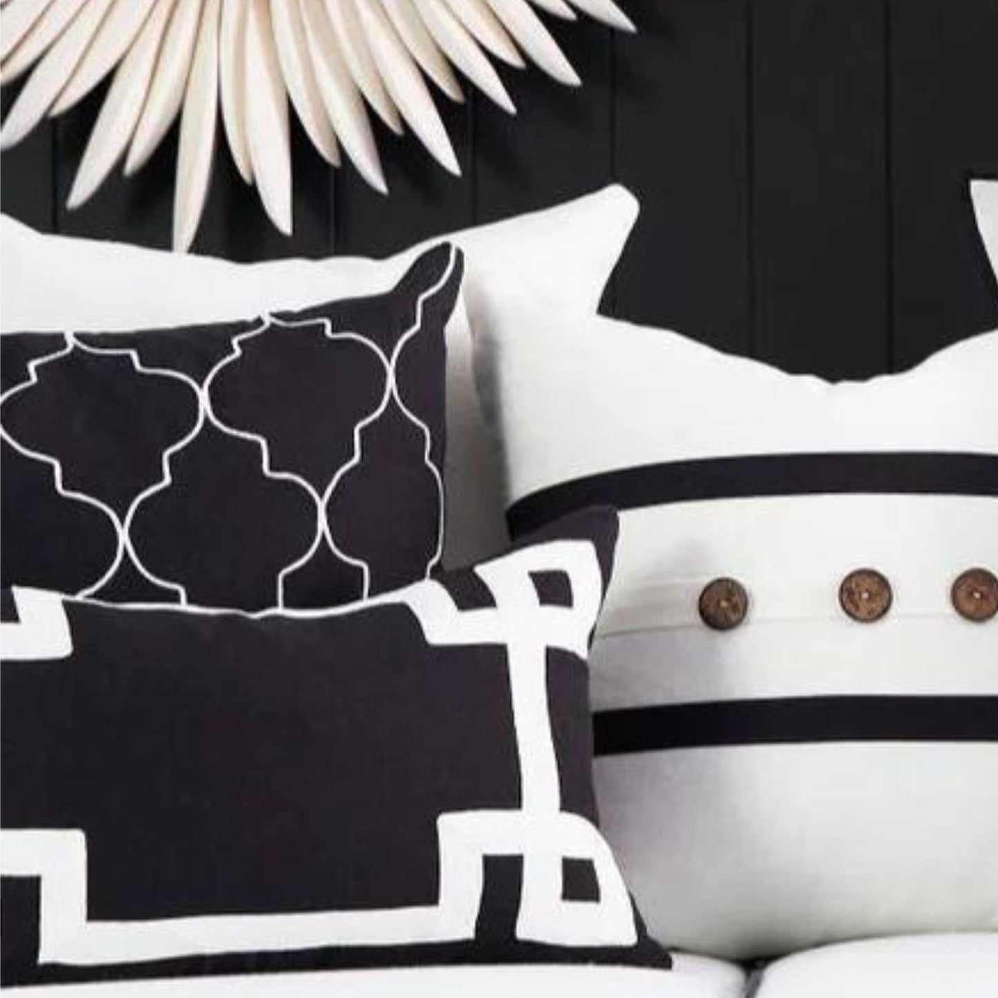 Black & White Lattice Cushion