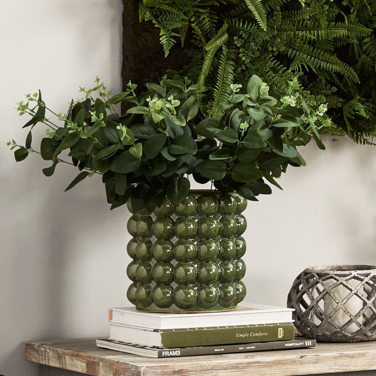 Large Bubble Planter Green Olive