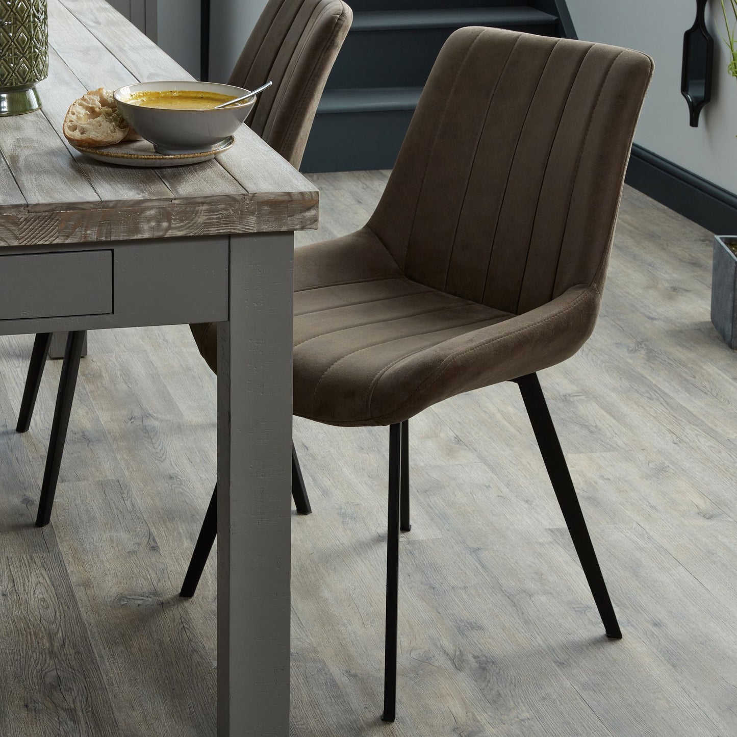 Grey Malmo Faux Leather Dining Chair