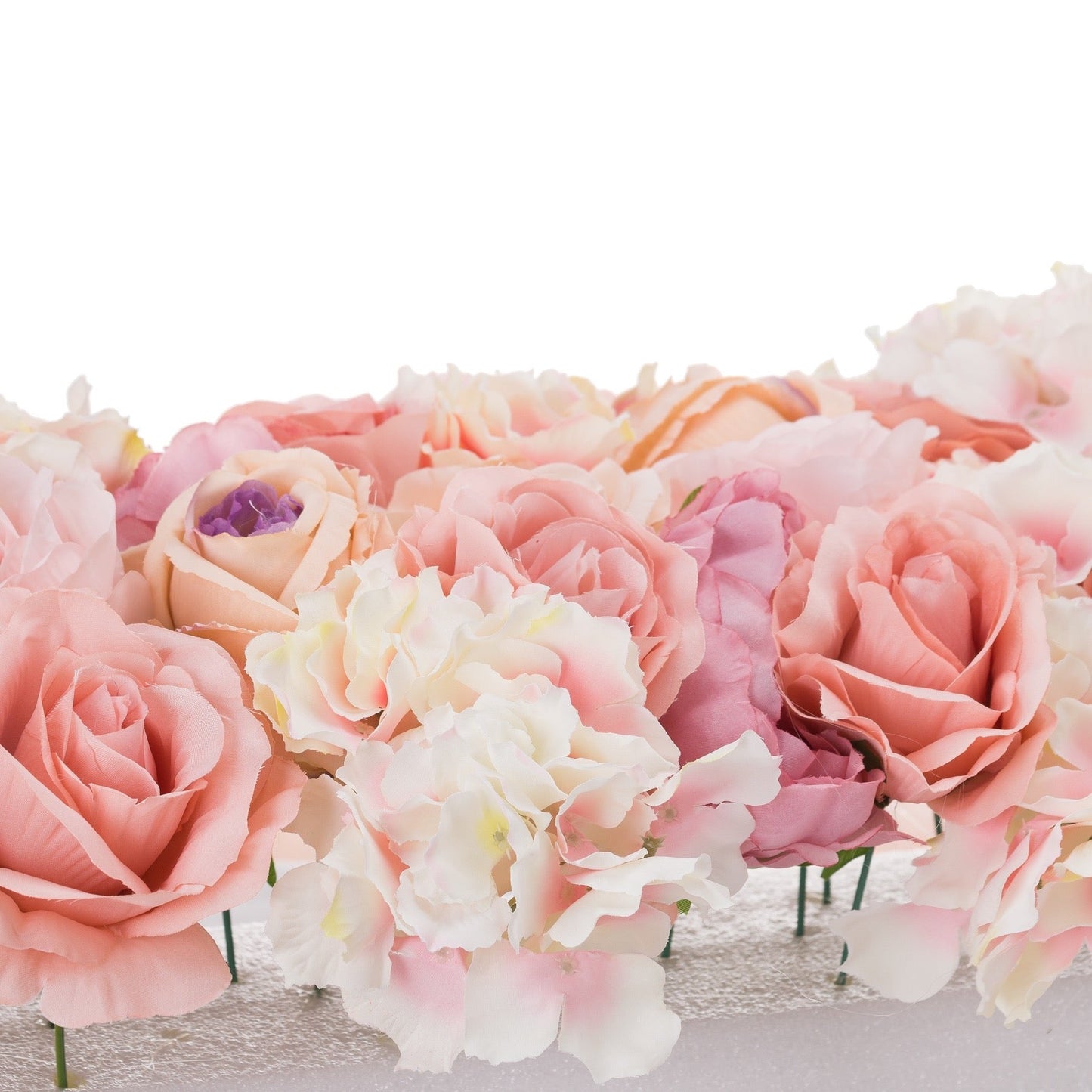 Pink Faux Flowers Table Runner
