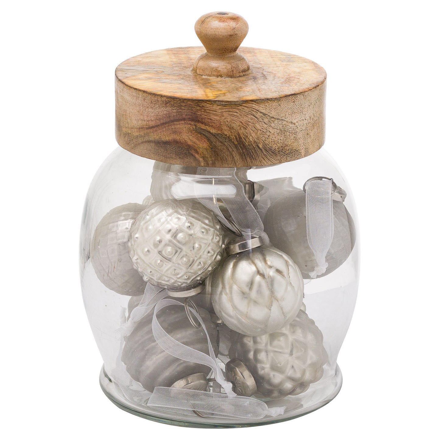Christmas Tree Baubles In Stylish Jar, Set of 20