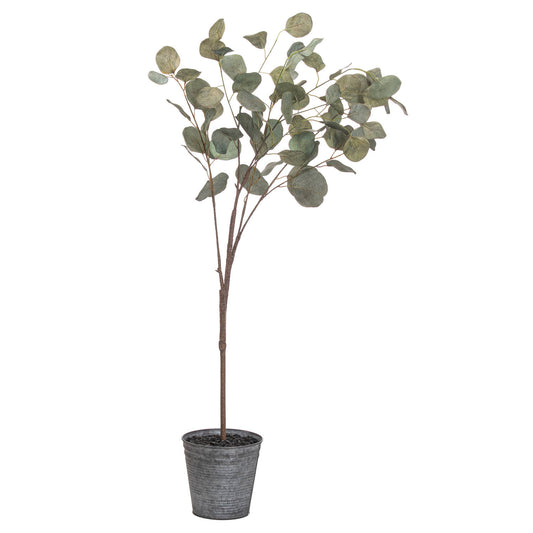 Artificial Eucalyptus Tree in Metallic Pot 100cm