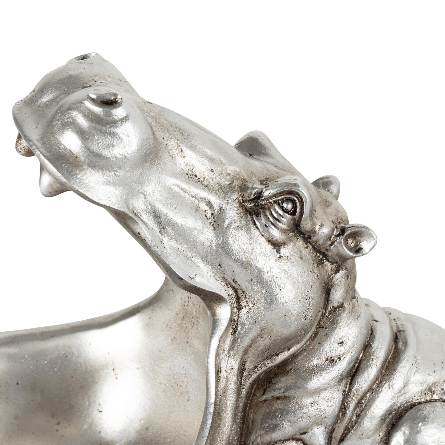 Silver Yawning Hippo Storage Dish