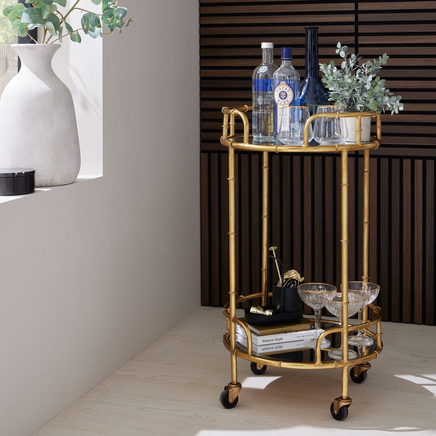 Chic Gold Cocktail Trolley
