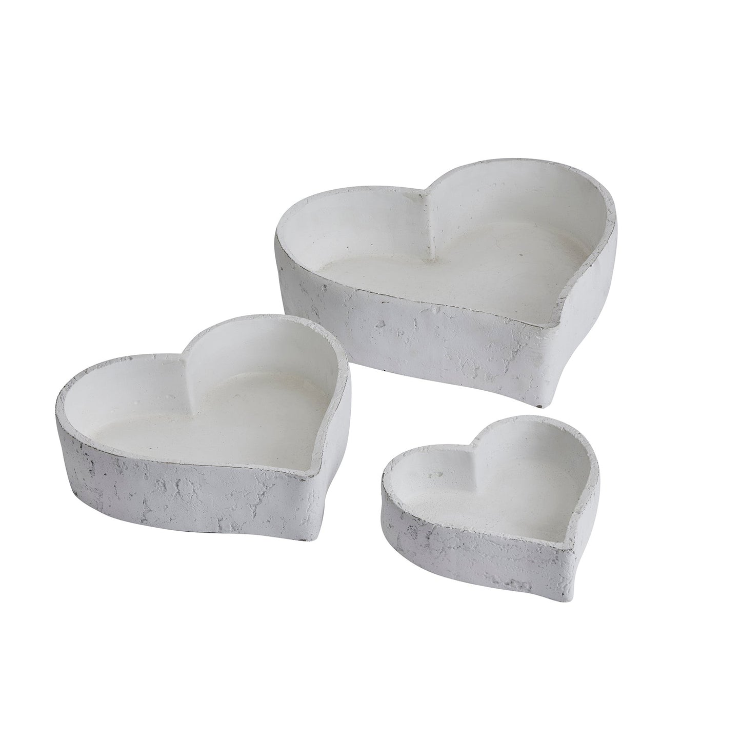 Matt White Heart-Shaped Ceramic Storage Dishes