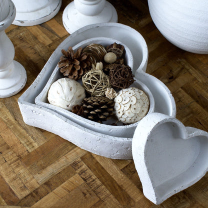 Matt White Heart-Shaped Ceramic Storage Dishes