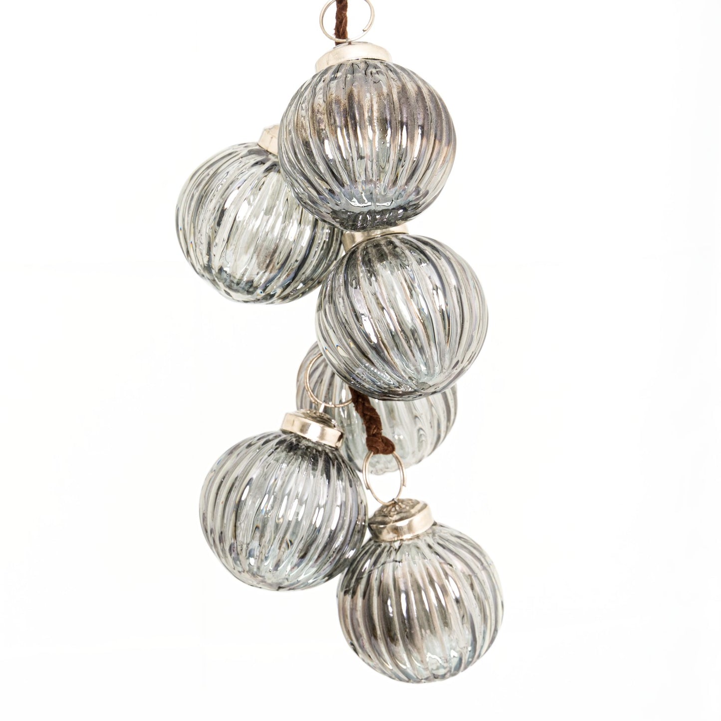 Smoked Glass Fluted Bauble Cluster