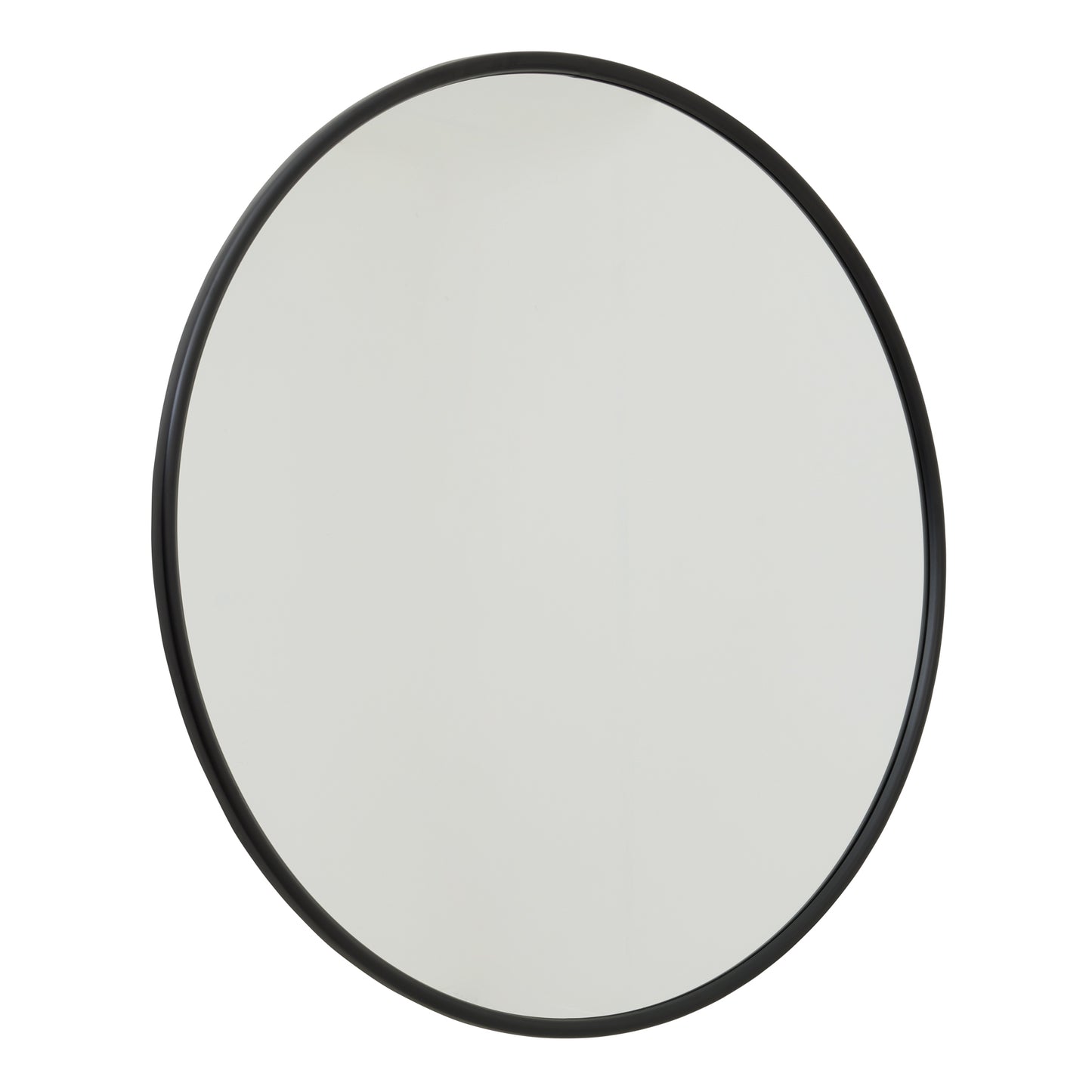 Large Round Matt Black Wall Mirror 120x2.5cm – Click Style