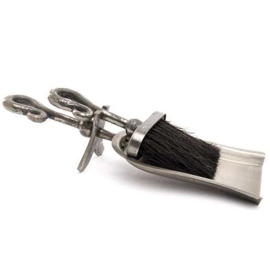 Pewter Crook-handled Hearth Tidy Set