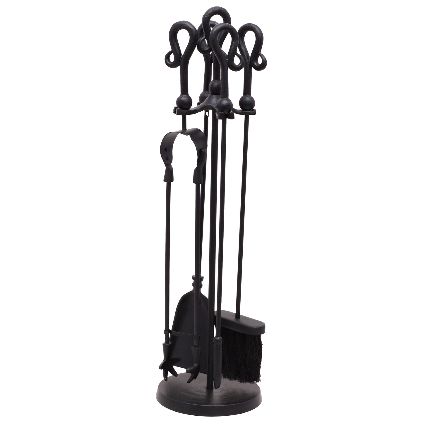 Black Hook-Handled Fireside Companion Set