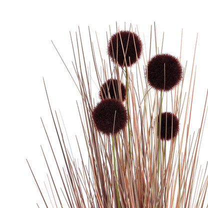 Artificial Burgundy Allium Plant with Pom-Pom Flowers 58x10cm