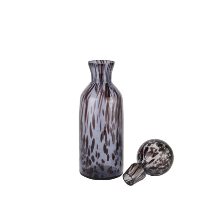 Black & Grey Tortoiseshell Decorative Bottle with Stopper 31.5x9cm