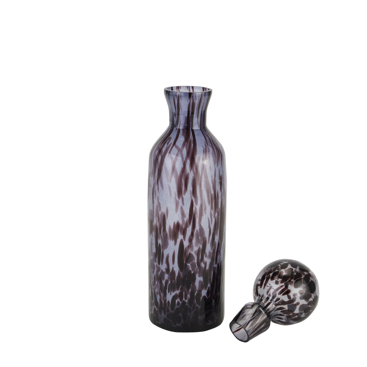 Black & Grey Tortoiseshell Decorative Bottle with Stopper 35x9cm