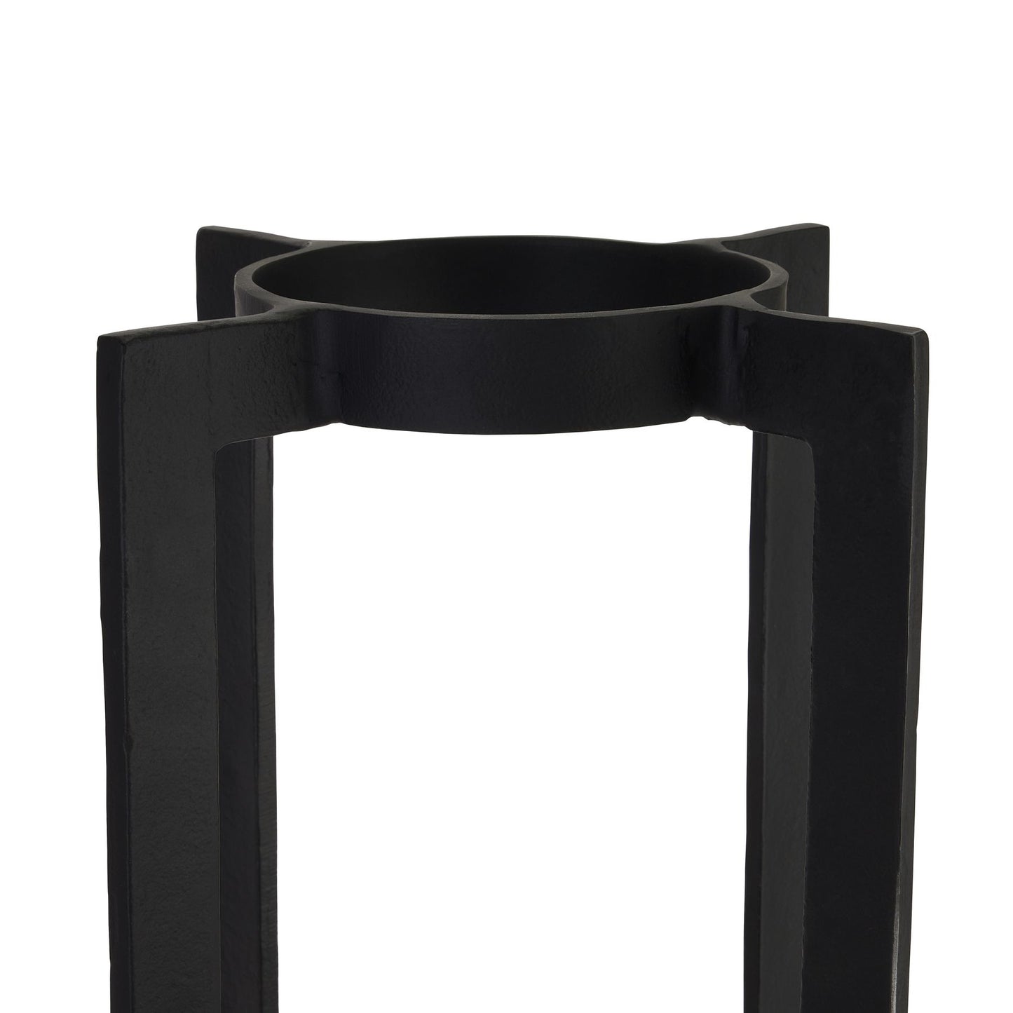 Large Black Contemporary Open Frame Hurricane Candle Holder – Click Style