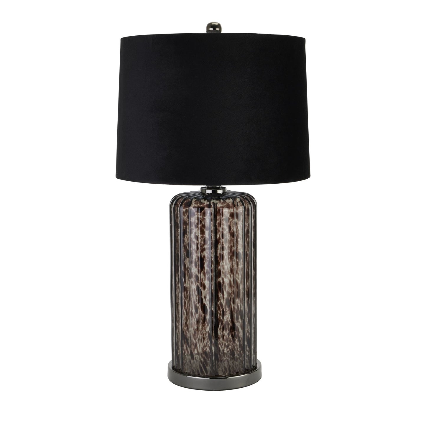 Black & Grey Tortoiseshell Column Table Lamp