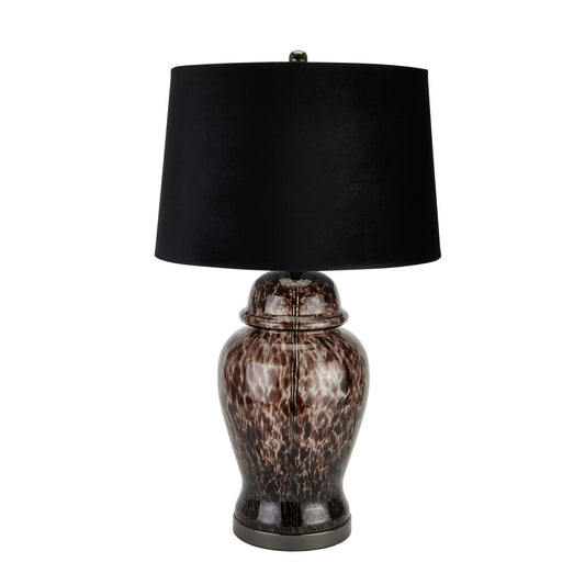 Black & Grey Tortoiseshell Urn Table Lamp