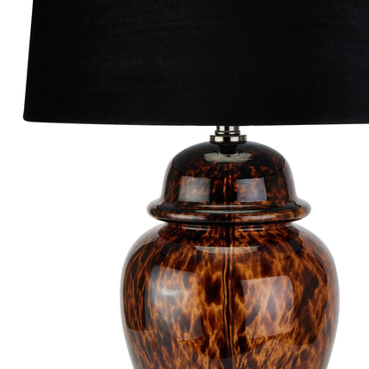Amber & Black Tortoiseshell Urn Table Lamp