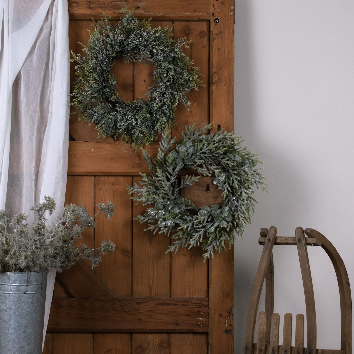 Frosted Eucalyptus & Pine Wreath