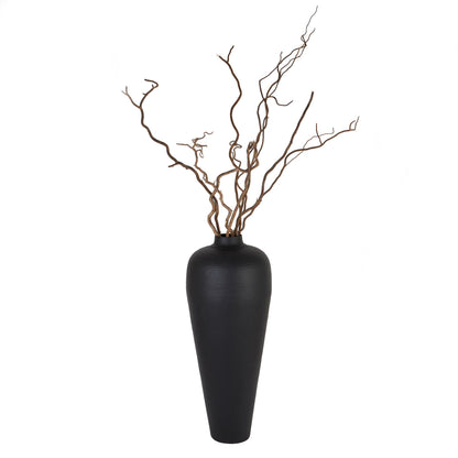 Matt Black Hammered Metal Floor Vase 80x31cm