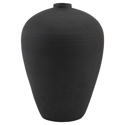 Matt Black Ceramic Rotund Vase 59x34cm