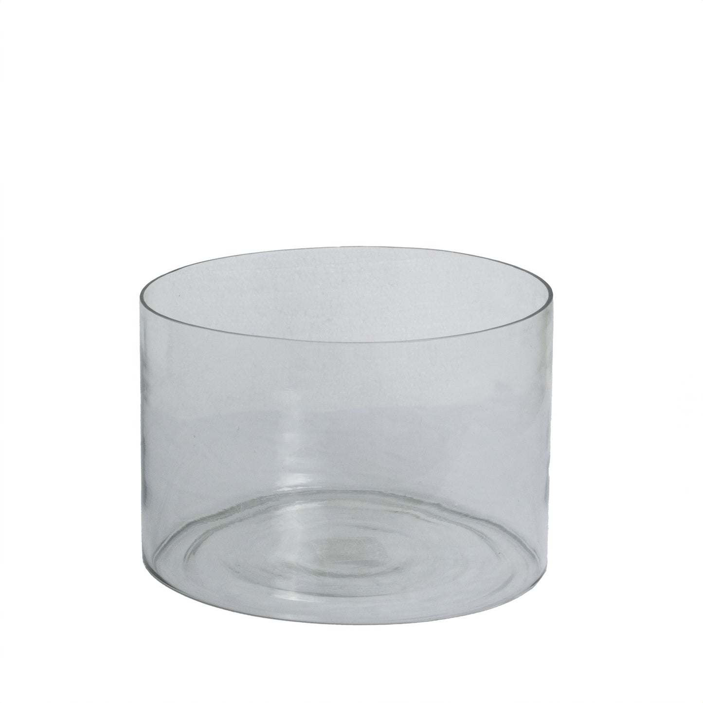 Small Clear Glass Wide Neck Cylinder Vase 20x30cm – Click Style