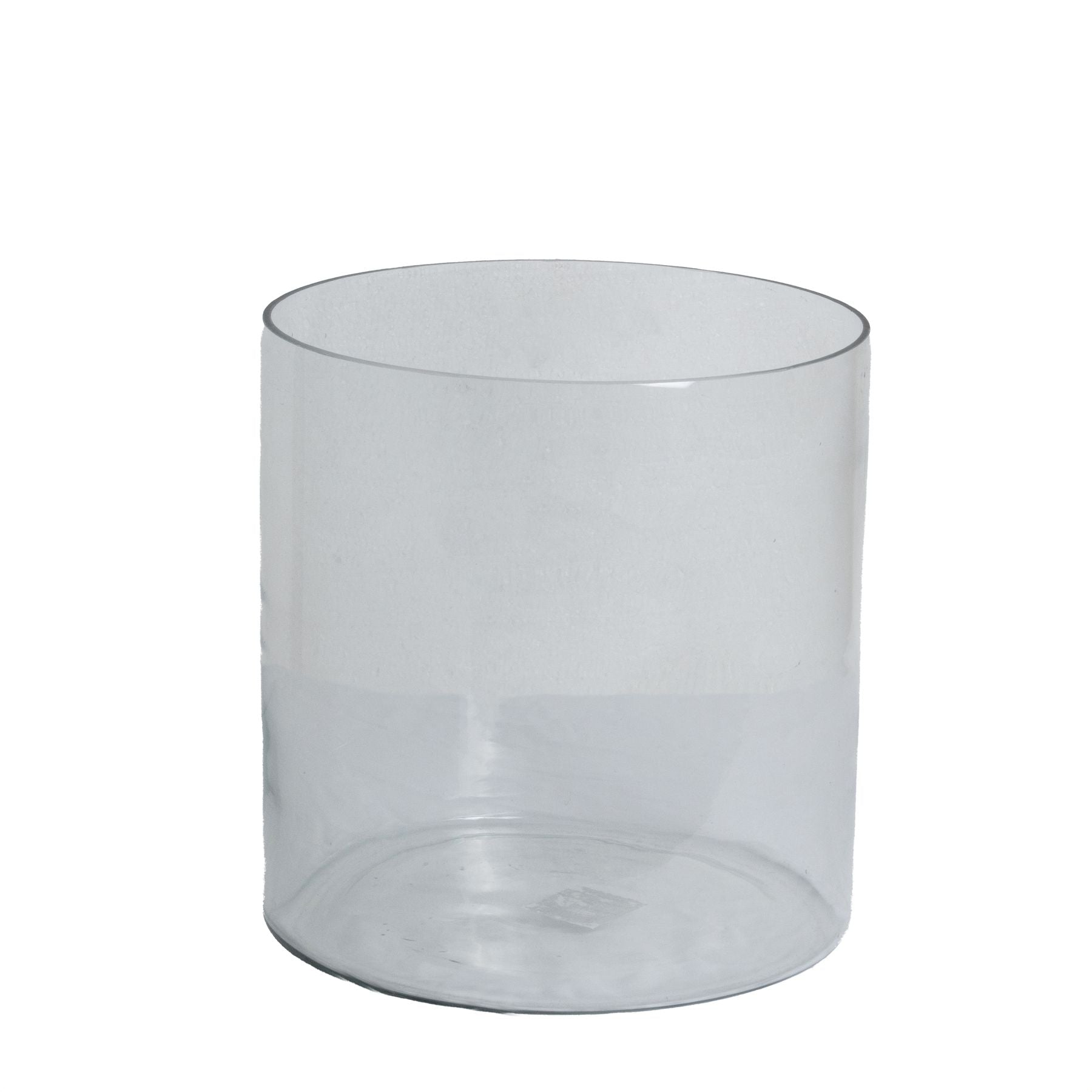 Medium Clear Glass Wide Neck Cylinder Vase 30x30cm – Click Style