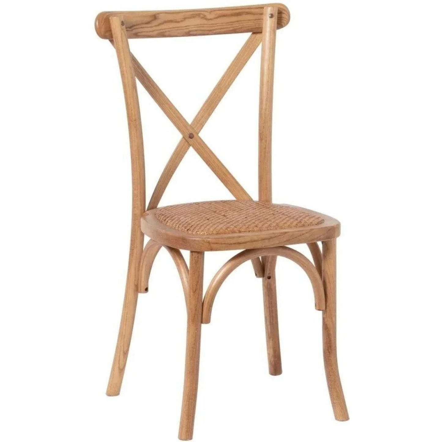 Light Oak Dining Chair with Cross Back