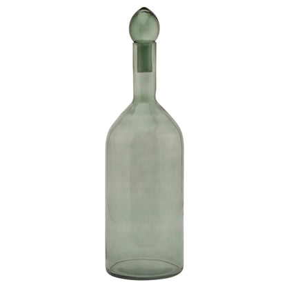 Sage Green Glass Decorative Bottle with Stopper 43x13cm