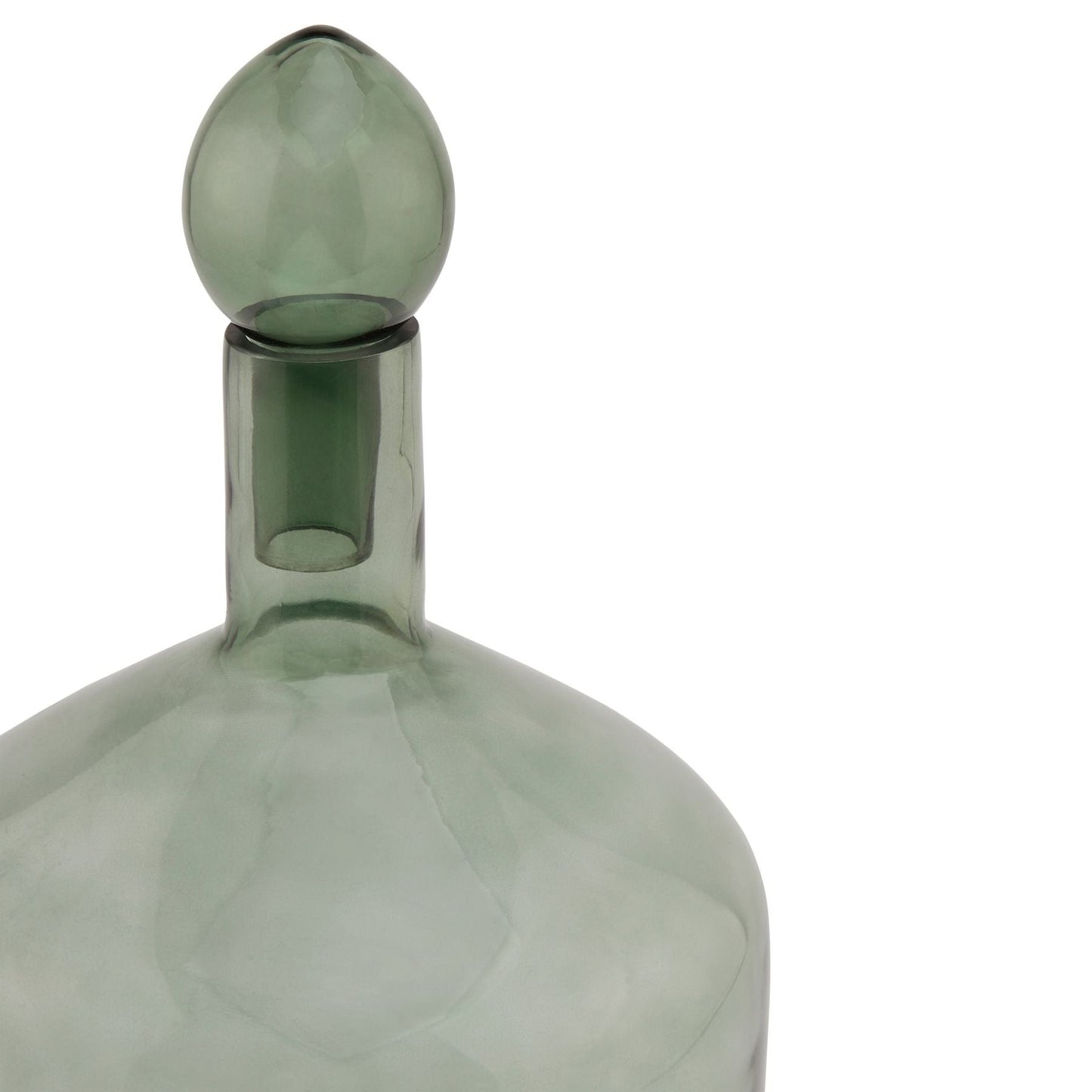 Sage Green Glass Decorative Bottle with Stopper 33x18cm