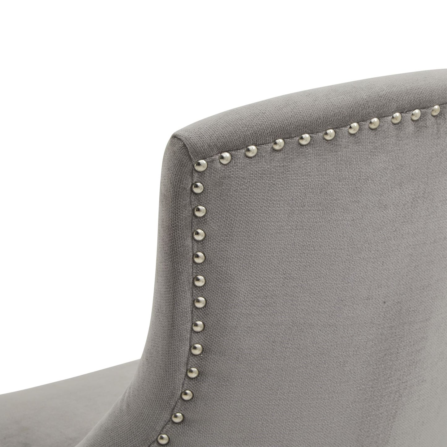 Riveted Slate Grey Fabric Dining Chair