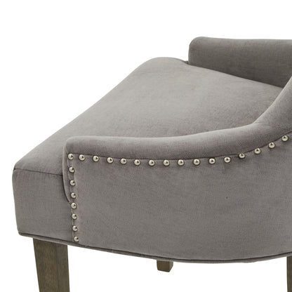 Riveted Slate Grey Fabric Dining Chair