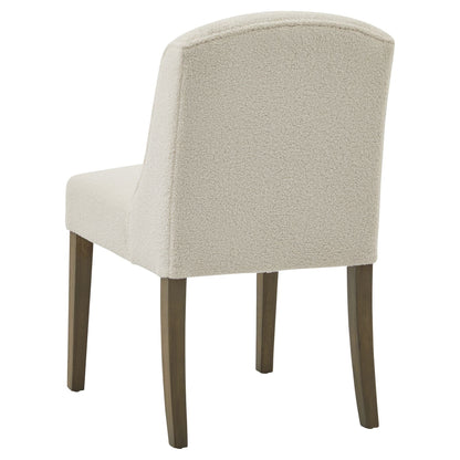 Modern Cream Bouclé Fabric Dining Chair
