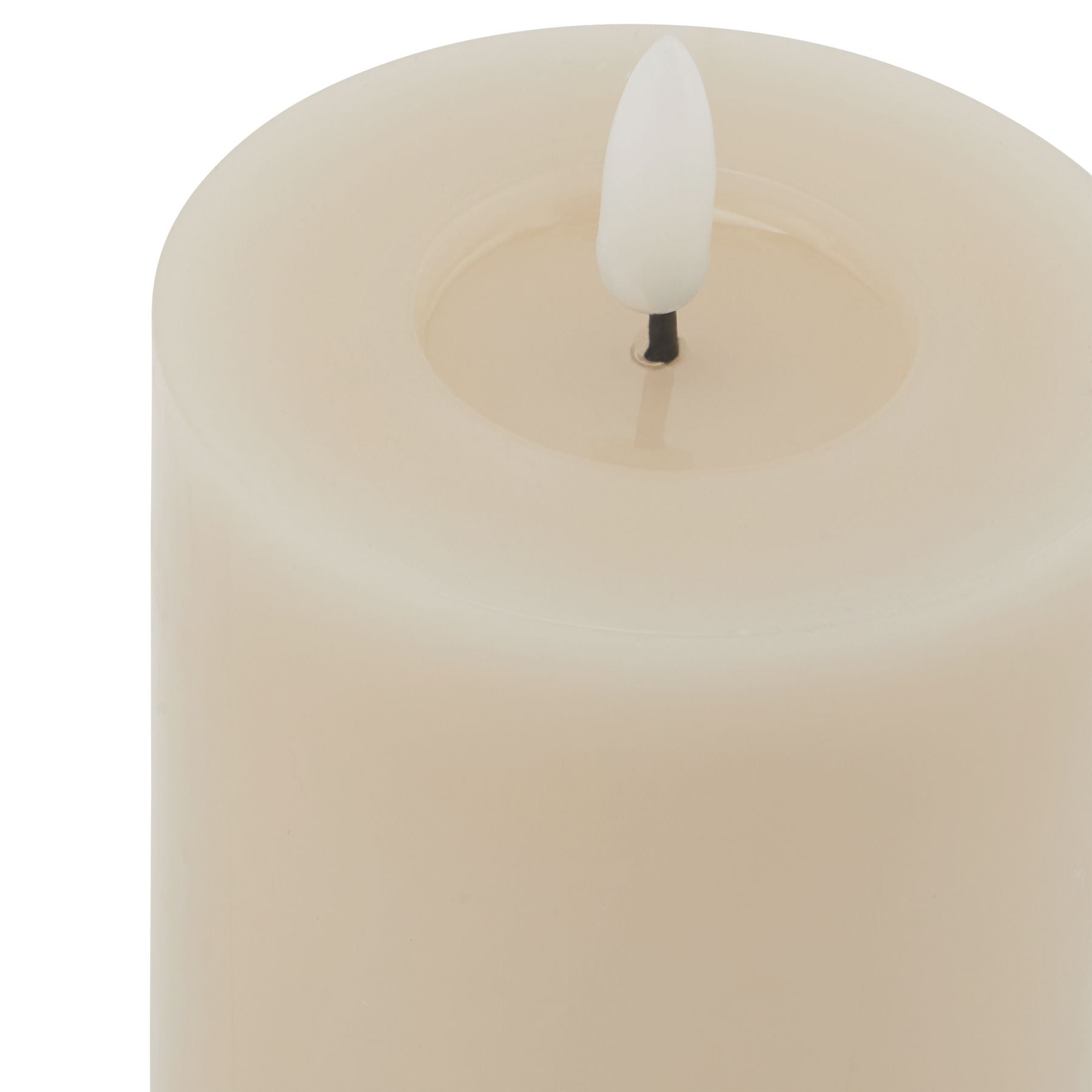 Beige LED Pillar Candle with Flickering Flame 10x8cm – Click Style