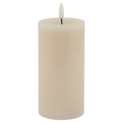 Beige LED Pillar Candle with Flickering Flame 15x8cm – Click Style