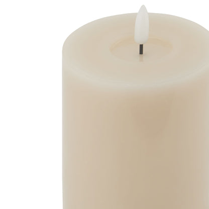 Beige LED Pillar Candle with Flickering Flame 23x9cm – Click Style