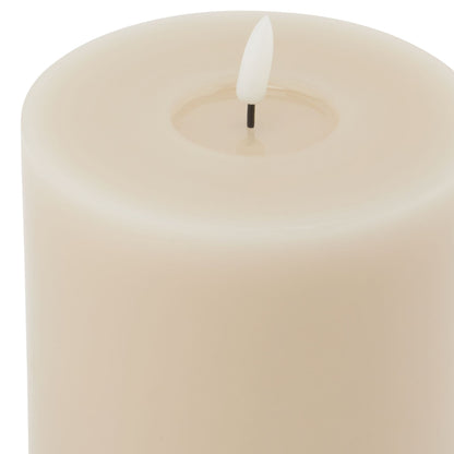 Beige LED Pillar Candle with Flickering Flame 13x13cm – Click Style