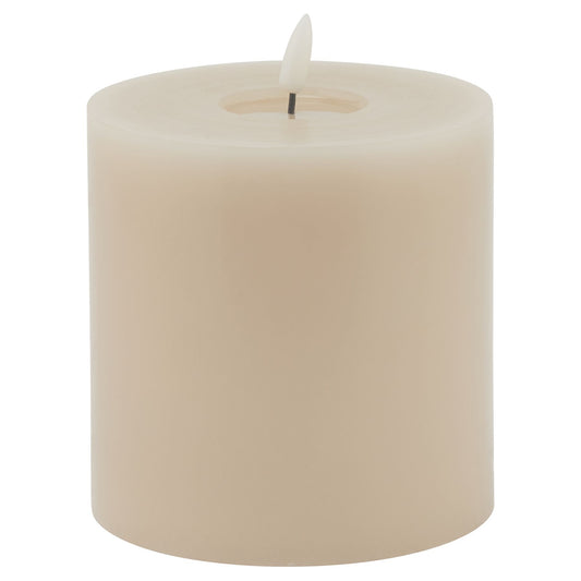 Beige LED Pillar Candle with Flickering Flame 13x13cm – Click Style