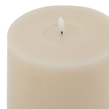 Beige LED Pillar Candle with Flickering Flame 20x15cm – Click Style