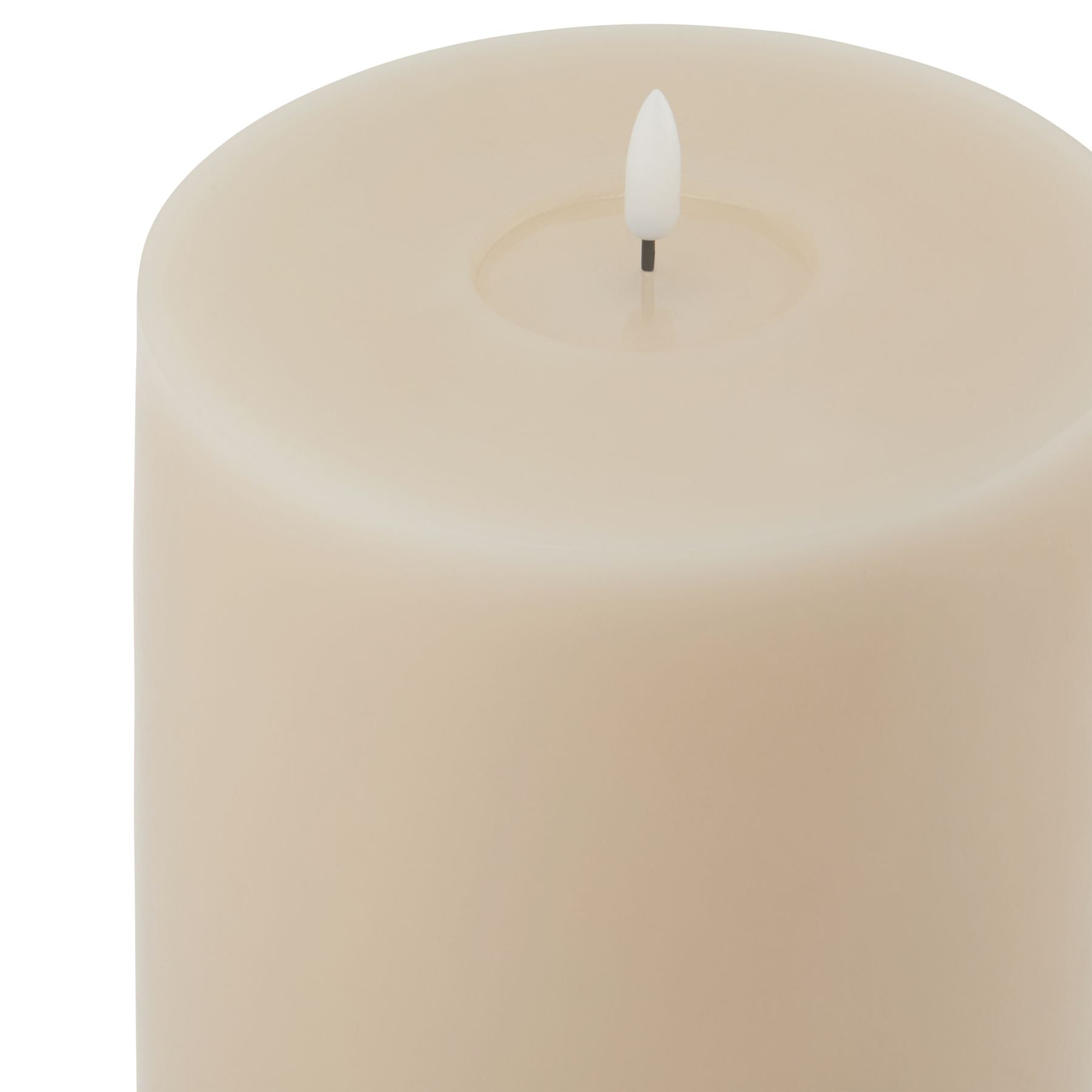 Beige LED Pillar Candle with Flickering Flame 30x15cm – Click Style