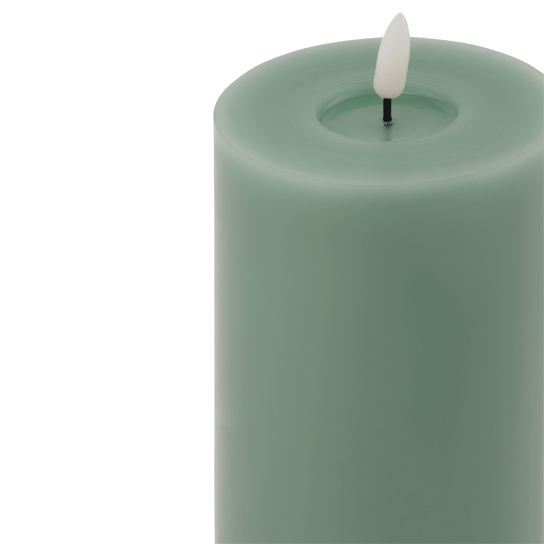 Sage Green LED Pillar Candle with Flickering Flame 23x9cm – Click Style